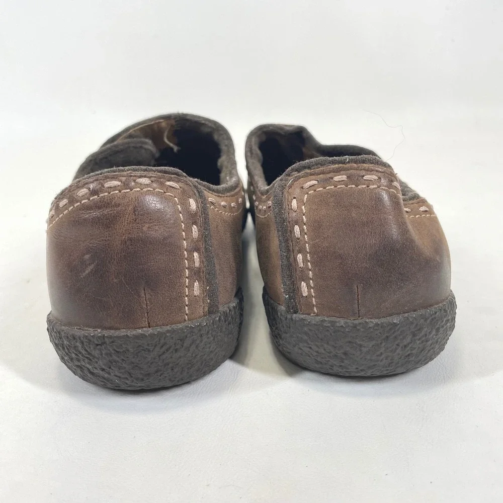 Keen Presidio Brown Leather Suede Slip On Shoes Womens 8.5 Contrast Stitching